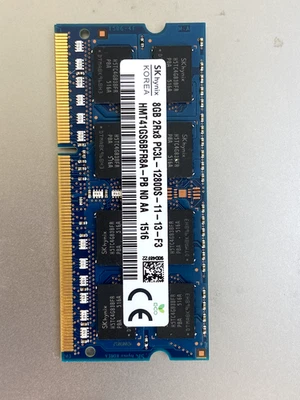 SK Hynix 8GB DDR3 2Rx8 PC2L 12800S 11 13 F3 Laptop Memory DIMM - Image 1 of 2