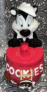 Rare 1998 Warner Brothers Looney Tunes Iconic Skunk Pepe Le Pew Red Cookie Jar  - Picture 1 of 19