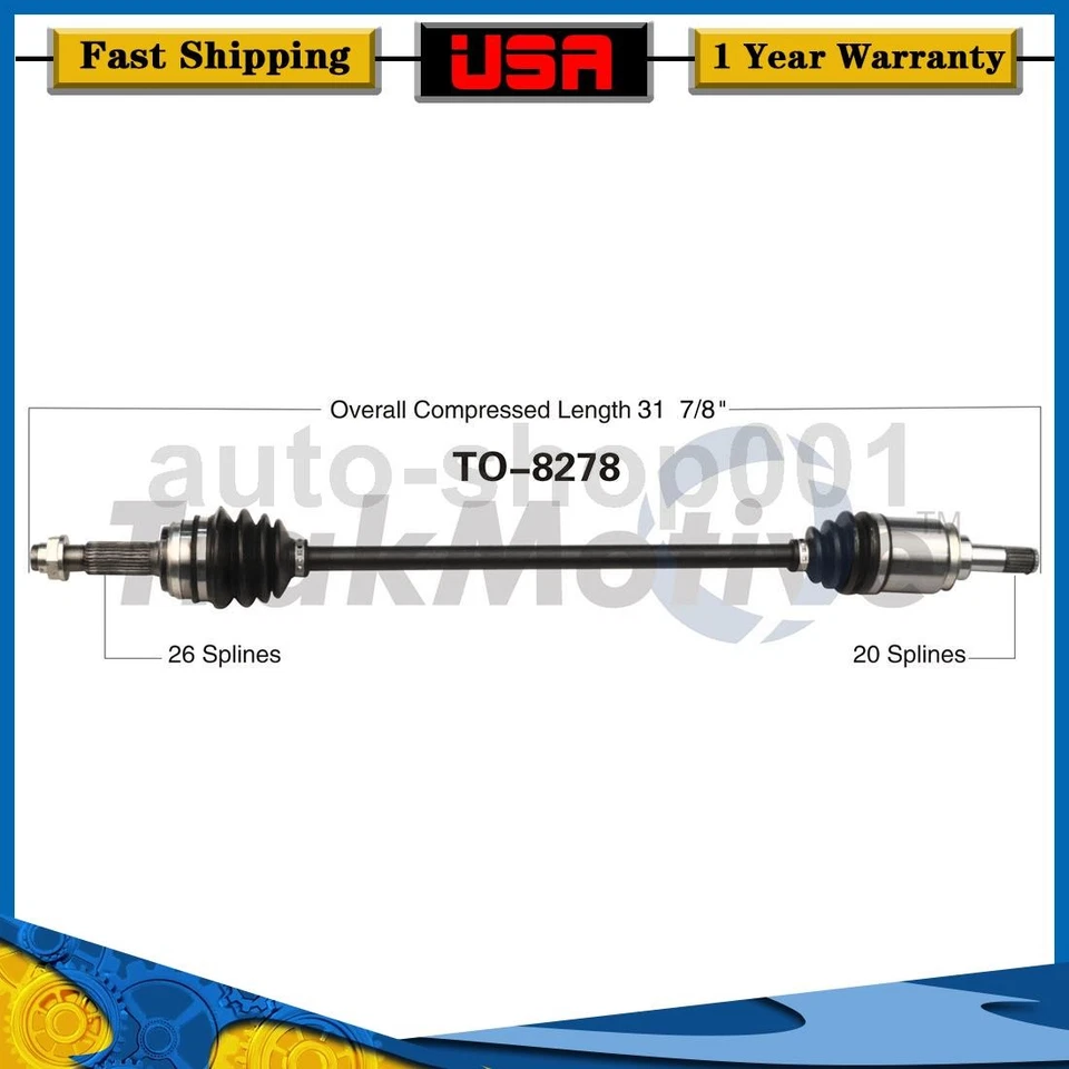 Rear Left CV Axle Joint For Toyota RAV4 2017 2016 2015 2014 2013 2012 2011 2010 - Image 1 of 1