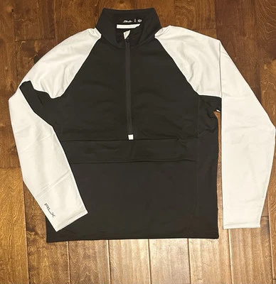 Jaqueta Jersey Preta/Branca Masculina Lux Performance RLX Ralph Lauren Tamanho M Nova com etiquetas - Imagem 1 de 4