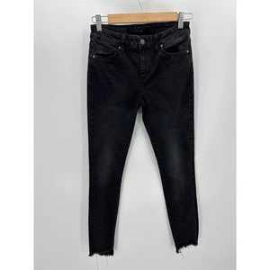 Joe's Jeans Damen 27 Schwarz Denim Raw Hem Baumwollmischung Skinny Knopfverschluss - Bild 1 von 9