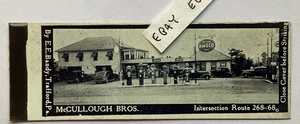 EARLY CHICORA PA. McCULLOUGH BROS. AMOCO GAS STATION RT. 268-68 RARE MATCHES AD - Picture 1 of 2