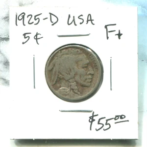 USA - BEAUTIFUL HISTORICAL BUFFALO NICKEL, 1925 D (GOOD DATE), KM# 134 - Picture 1 of 5