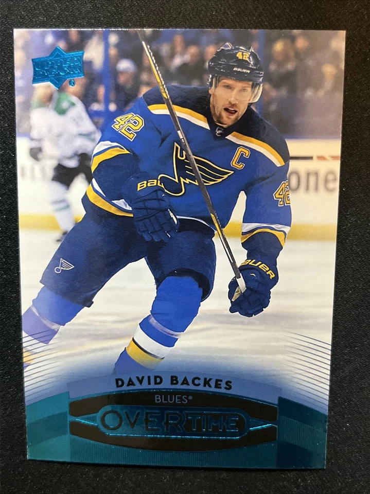 15-16 UD Overtime Hockey Blue Parallel SP 11 David Backes - Image 1 of 2
