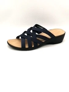 East 5th Sandals Womens EF Irma Blue 11 Strappy Slide Shoes Stretch Comfort - Picture 1 of 10