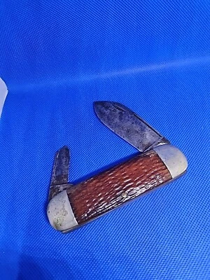 Ulster Knife Co. Antigua plantilla de hueso marrón punta de elefante ANTIGUA Y RARA JW Foto 1 de 4