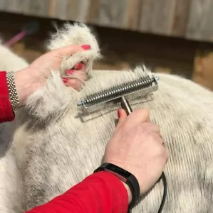 Smart Grooming Fellverdünner, grob, Holzgriff, 5" breit, Entschuppen, Rechen - Bild 1 von 1