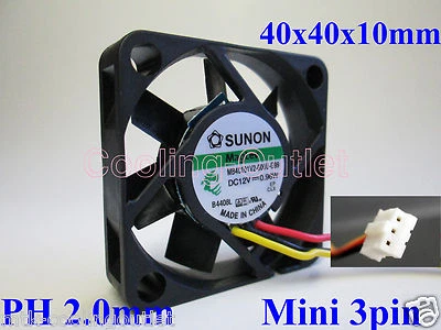 Sunon MagLev MF40101V2-000U-G99 40mm x 10mm Mini 3pin PH 2.0mm 12v - Image 1 of 3
