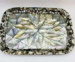 Vintage großes Abalone Muschel Tablett - Bild 1 von 6