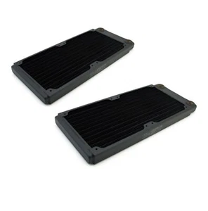 XSPC TX240 Ultra Thin Radiator, 120mm x 2, Dual Fan, Black, 2-pack - Picture 1 of 7