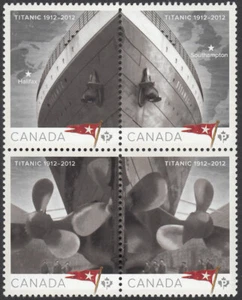 TITANIC = se-tenant block of 4 stamps Canada 2012 #2534a MNH - Picture 1 of 1