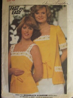Lovely VTG 70s BUTTERICK 4183 Misses Knit Cardigan & Camisole PATTERN 16/38B - Image 1 of 3
