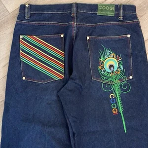 Coogi Jeans Herren Größe 43x33 Pfauenfeder Blau Denim Baggy Skater Vintage Y2k - Bild 1 von 17