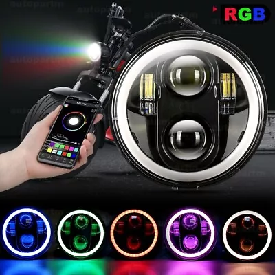 Faro LED DRL RGB bluetooth de 5 3/4"" 5,75 pulgadas para Honda Shadow Spirit 750 Foto 1 de 4