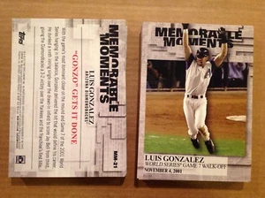 LUIS GONZALEZ #MM-21 Diamondbacks #ed/49 made 2017 Topps Memorable Moments 5x7 - Picture 1 of 1