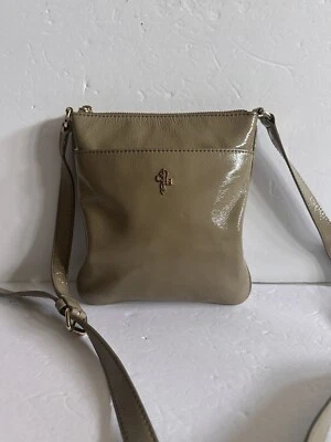 COLE HAAN Crossbody Gray Green Embossed Leather Slim Purse Shoulder Hand Bag - Image 1 of 4