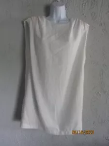 Zara nwt sz XXL ivory box dress padded gather shoulder keyhole back lined cute - Picture 1 of 6