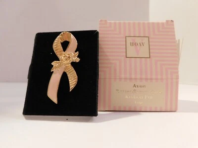 Prendedor de cinta rosa AVON Better Breast Care - grande - NUEVO en caja conciencia vintage Foto 1 de 4