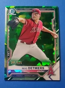 2021 Bowman Chrome Sapphire Edition - Green - Reid Detmers Angels RC Rookie /125 - Picture 1 of 2