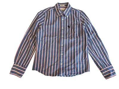 Abercrombie Kids Boys Small Muscle Blue, Pink Striped Button-Down Longsleeves - Image 1 of 4