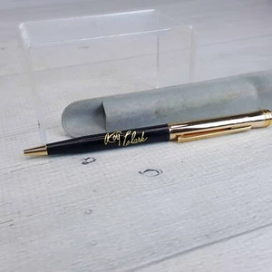 Bolígrafo vintage Roy Clark Signature negro dorado foto cúpula extremo y estuche deslizante - Imagen 1 de 8
