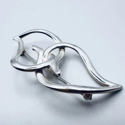 Tiffany & Co. Broche folha dupla prata esterlina 925 - Imagem 1 de 4