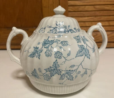 Antique Ironstone Sugar Bowl or Tea Caddy Autumn Pattern W & E CORN ENGLAND - Image 1 of 4