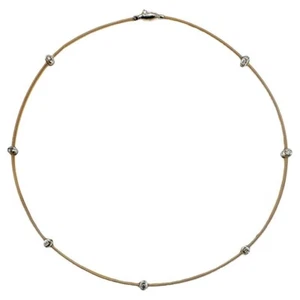 Stylish and Lightweight, Italian 18k Gold and Diamond Choker Necklace - Picture 1 of 9