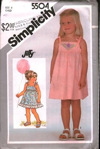 5504 Vintage Simplicity Patrón de Costura Niñas Años 80 Jiffy Pullover Solero 4 Fuera de Stock - Imagen 1 de 2