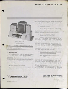 Motorola Remote Control Chassis Instruction Manual 68P81117A02-D - Bild 1 von 1