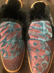 Free People Women’s Mules Faux Fur Lining Butterfly Effect Size 38 US 8 EUC - Picture 1 of 5