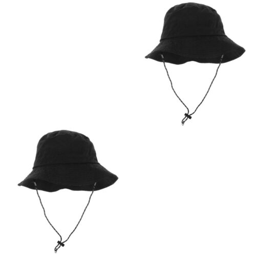 2 Pieces Foldable Sun Hat Black Cycling Fishing Lightweight Men and Women