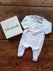 Tutto Piccolo Collared Sleepsuit 3M 0-3 Months Gift White Blue BNWT Spanish