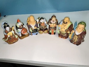 Seven Lucky Gods Type Pottery humanoid Kutani 0821O - Picture 1 of 16