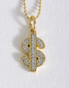 2Ct Round Cut Lab Created Diamond Dollar Pendant 14K Yellow Gold Plated - Picture 1 of 2