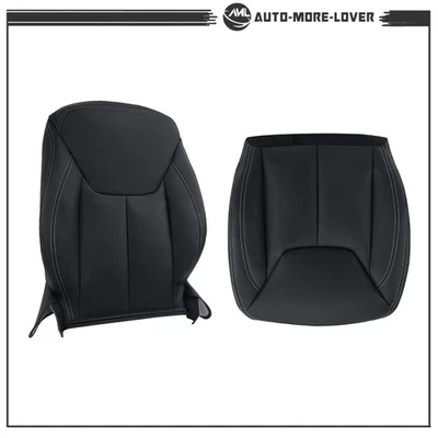 Capa de assento frontal esquerda inferior superior para Jeep Wrangler 2013 2014-2017 couro preta - Imagem 1 de 4