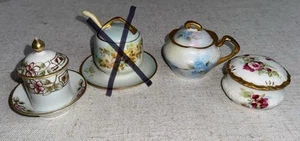 Antique Nippon JC Limoges Reinhold Sugar Bowl Trinket Floral China Dishes - Picture 1 of 14
