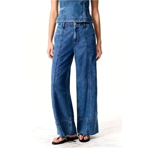 Rag & Bone Women's Beekman Featherweight Ariana Cropped Palazzo Jeans Size 31 - Picture 1 of 14