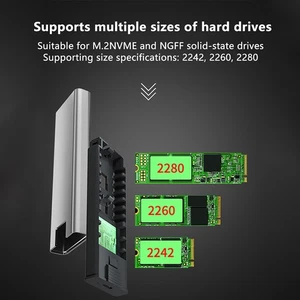 M.2 10Gbps NVMe/NGFF SSD HDD Adapter USB To Type-C Phon E USB3.2 External Hard - Photo 1/14