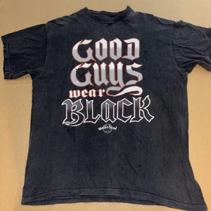 Vintage Motörhead Good Guys Wear Black Single Stitch T-shirt XL 23.5x29 - Picture 1 of 5