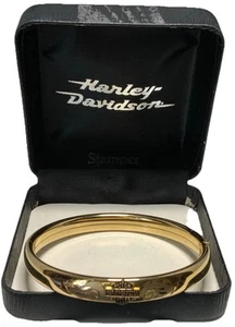 Harley-Davidson Yellow Gold Filled Harley-Davidson Bangle Bracelet 7-inches KF14 - Picture 1 of 11