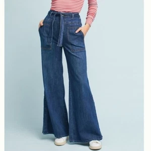 Anthropologie Pilcro Belted Wide Leg Jeans - Picture 1 of 10