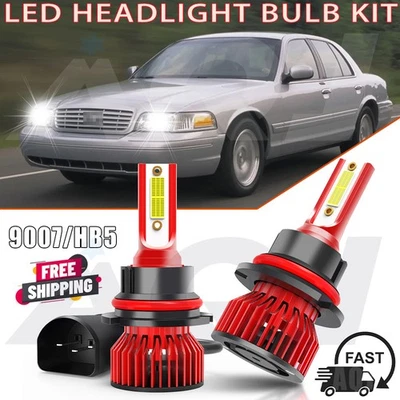 For Ford Crown Victoria 1998-2011 LED Headlight Fog Light Kit Bulbs White 6000K Foto 1 de 4