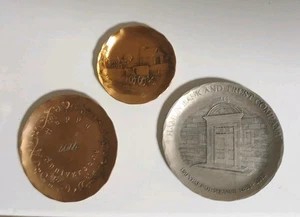 Lot Of 3 Vintage Wendell August Forge Decorative Collectors Plates - 2 Bronze - - Picture 1 of 15