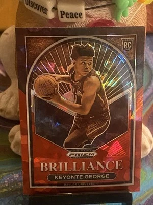 2023 Prizm Draft Keyonte George RC RED CRACKED ICE card #14 Jazz - Image 1 of 2