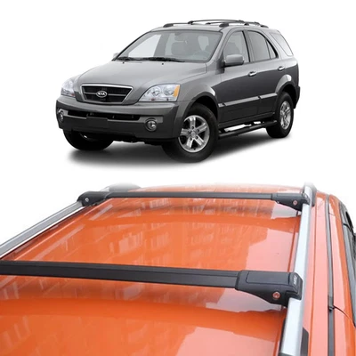 Par de barras transversales negras para portaequipajes de techo Kia Sorento 2002-2009 Foto 1 de 4