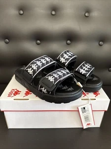 New Kappa 222 Banda Aster 1 Sandals Black White Mens Size 5 - Picture 1 of 9