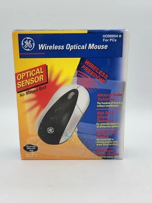 GE Vintage Wireless Optical Mouse + Receiver Model HO98804 OPEN BOX NOT TESTED - Image 1 of 4