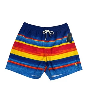 Polo Ralph Lauren Mens 5.75" Traveler Classic Striped Swim Trunks Multicolor XL - Picture 1 of 4
