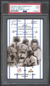 6/11/03 Yankees Houston Astros 6 Pitcher No Hitter PSA Suite Season Ticket Stub - Picture 1 of 2